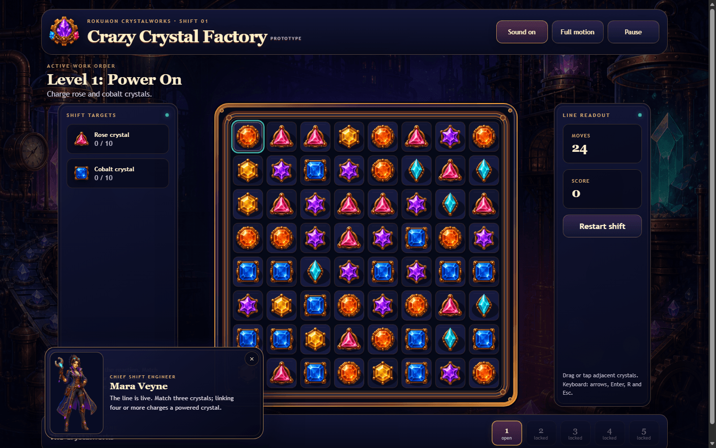 Crazy Crystal Factory gameplay screenshot 1