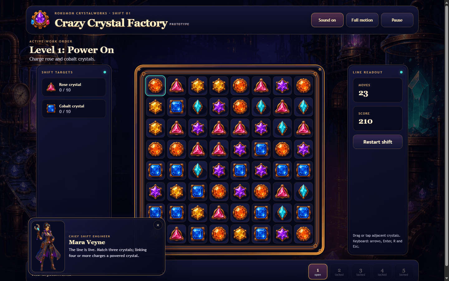 Crazy Crystal Factory gameplay screenshot 2