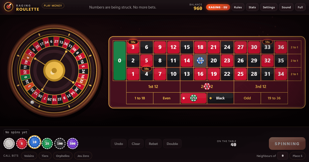 Raging Roulette gameplay screenshot 2