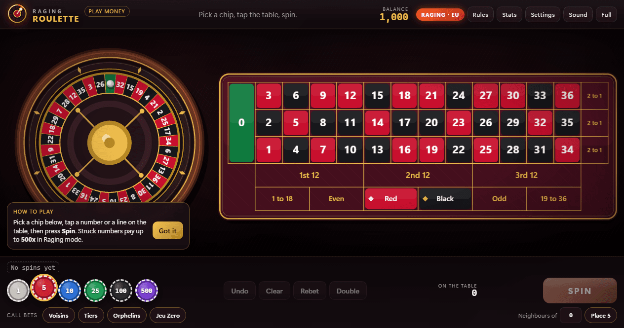 Raging Roulette gameplay screenshot 1